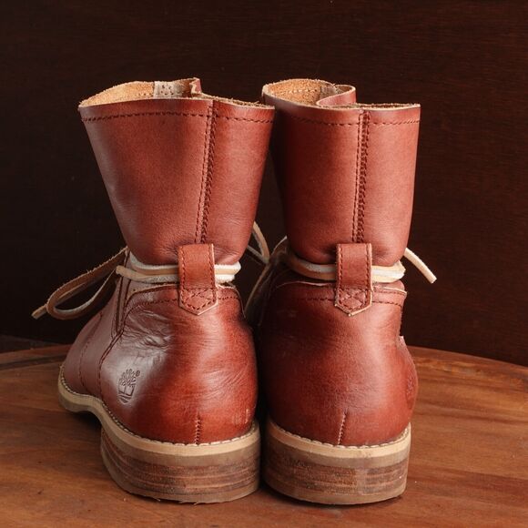 Timberland Boots Womens Size 8.5 Brown Savin Hill Leather Ankle Lace Up Comfort - Picture 7 of 13